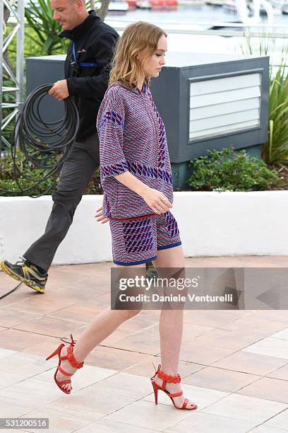 Actress Lily-Rose Depp attends the 'The Dancer ' photocall during the 69th annual Cannes Film Festival at the Palais des Festivals on May 13, 2016 in...