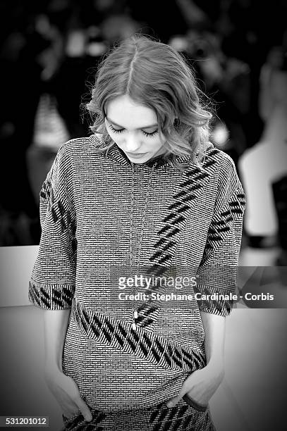 Actress Lily-Rose Depp attends the 'The Dancer' Photocall during the 69th annual Cannes Film Festival at the Palais des Festivals on May 13, 2016 in...
