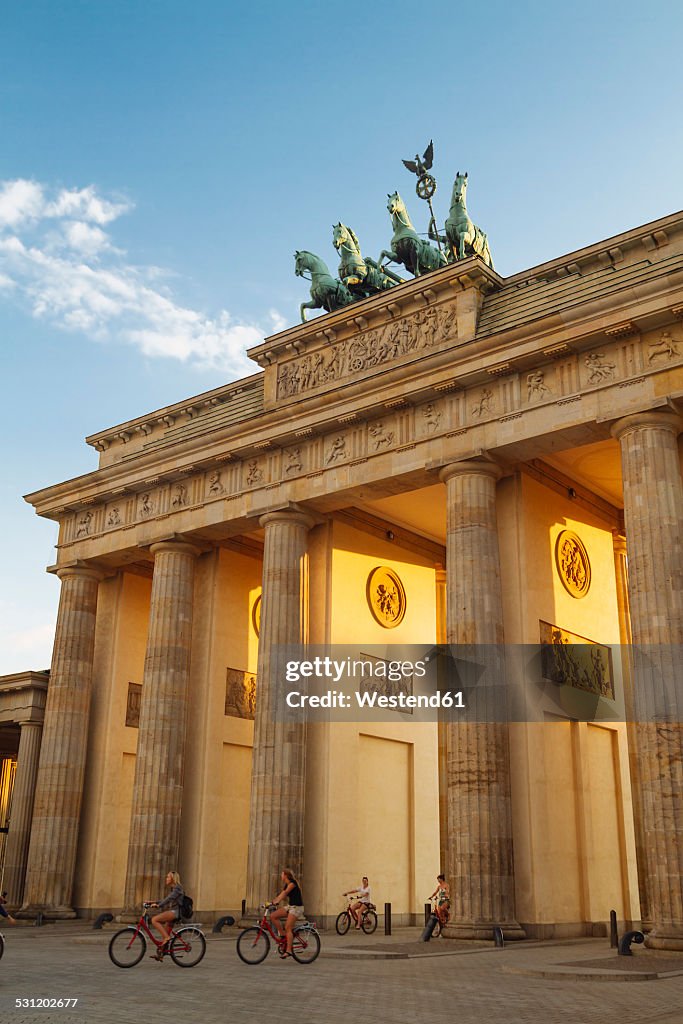 Germany, Berlin, Berlin-Mitte, Brandenburg Gate in the evening light