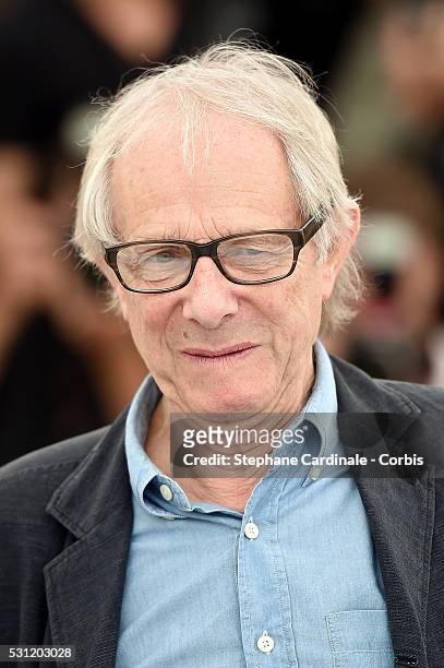 Director Ken Loach attends the "I, Daniel Black " photocall during the 69th annual Cannes Film Festival at the Palais des Festivals on May 13, 2016...
