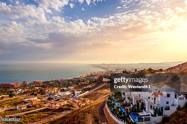 spain, andalusia, malaga province, marbella, panorama - malaga beach stock pictures, royalty-free photos & images