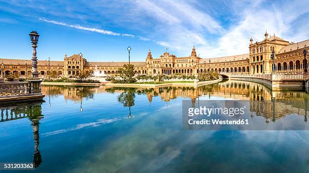 spain, andalusia, seville province, malaga, plaza de espana - seville stock pictures, royalty-free photos & images