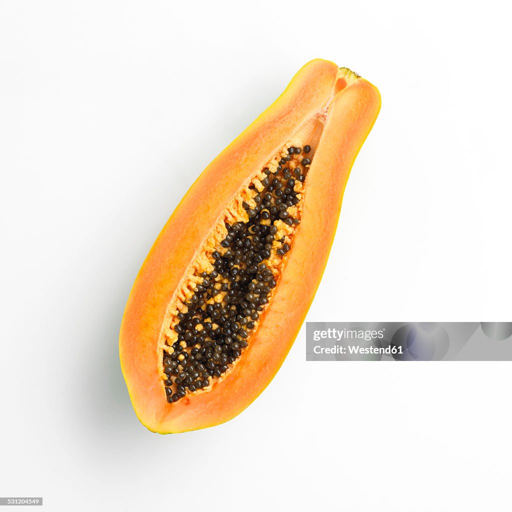 Halved papaya