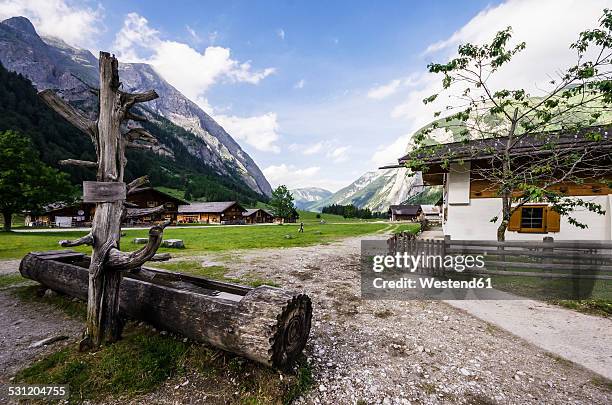 austria, tyrol, karwendel mountains, grosser ahornboden, engalm - karwendel stock pictures, royalty-free photos & images