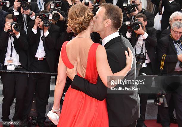 Rocco Siffredi and his wife Rozsa Tassi attend the'Money Monster' premiere during the 69th annual Cannes Film Festival at the Palais des Festivals on...