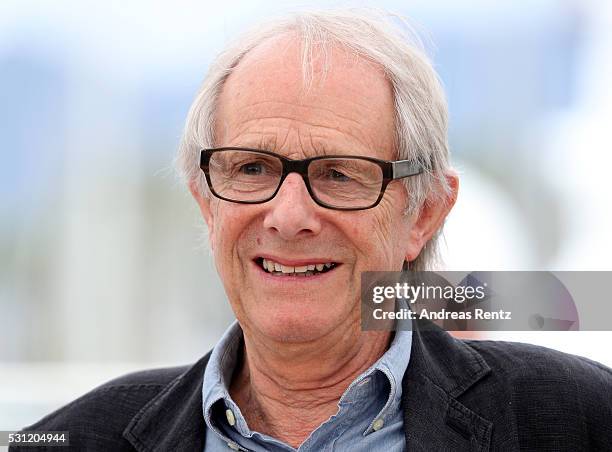 Director Ken Loach attends the "I, Daniel Black " photocall during the 69th annual Cannes Film Festival at the Palais des Festivals on May 13, 2016...