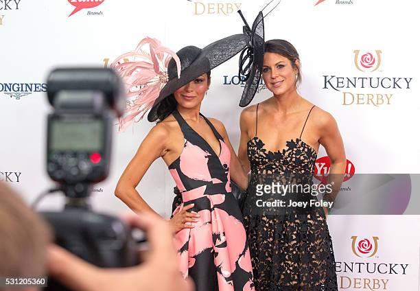 Lisa Cunningham and Alexandra Lippin attends the 142nd Kentucky Derby at Churchill Downs on May 07, 2016 in Louisville, Kentucky.