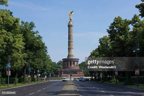 germany, berlin, berlin-tiergarten, great star, berlin victory column - the tiergarten stock pictures, royalty-free photos & images