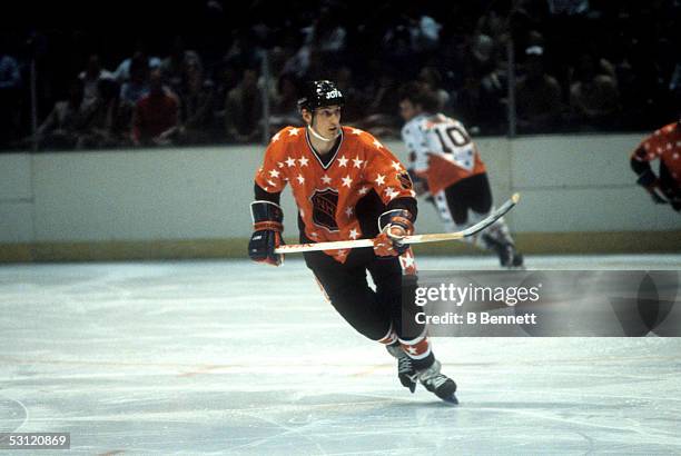 Wayne Gretzky of the Campbell Conference and the Edmonton Oilers skates on the ice during the 1982 34th NHL All-Star Game against the Wales...