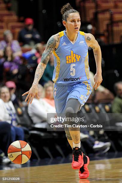 Jacki Gemelos of the Chicago Sky of the Chicago Sky in action during the Atlanta Dream Vs Chicago Sky preseason WNBA game at Mohegan Sun Arena on May...