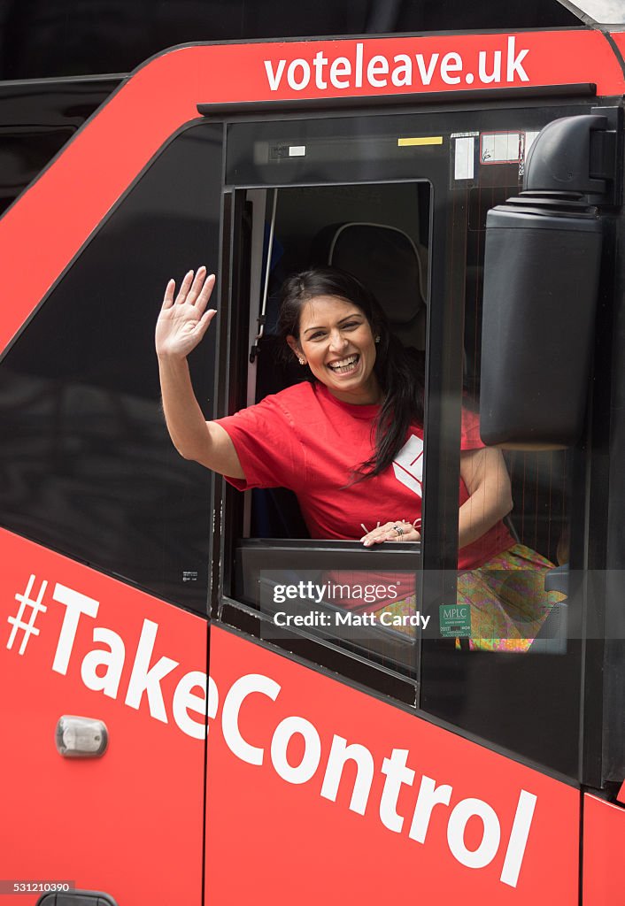 Priti Patel And Penny Mordaunt Take The Vote Leave Battle Bus To The South Coast