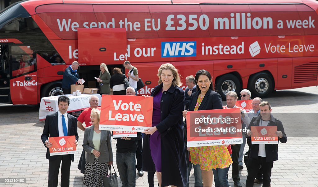 Priti Patel And Penny Mordaunt Take The Vote Leave Battle Bus To The South Coast