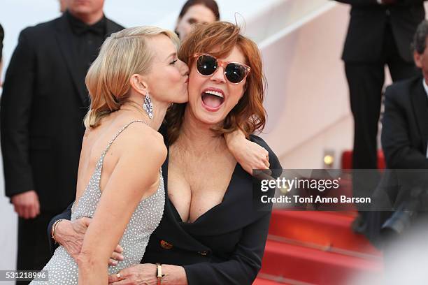 Naomi Watts and Susan Sarandon attend the "Money Monster" Premiere during the 69th annual Cannes Film Festival on May 12, 2016 in Cannes, France.