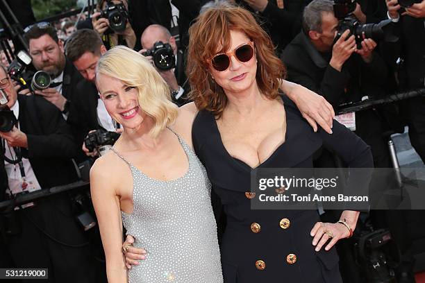 Naomi Watts and Susan Sarandon attend the "Money Monster" Premiere during the 69th annual Cannes Film Festival on May 12, 2016 in Cannes, France.