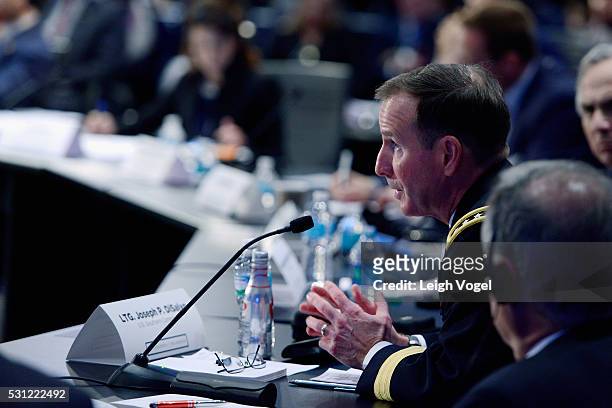 Military Deputy Commander, U.S. Southern Command Lt. Gen. Joseph P. DiSalvo speaks on stage during Concordia The Americas, a high-level Summit on the...