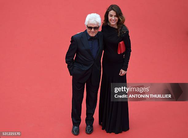 French musician Marc Cerrone and his wife Jill arrive on May 13, 2016 for the screening of the film "Ma Loute " at the 69th Cannes Film Festival in...