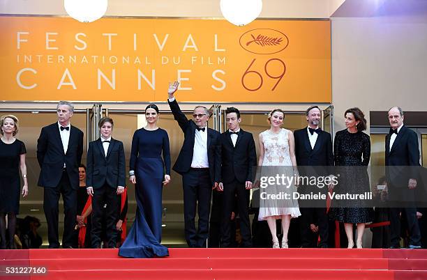 Director Bruno Dumont, actors Raph, Juliette Binoche, Fabrice Luchini, Brandon Lavieville, Valeria Bruni Tedeschi, Jean-Luc Vincent, Minister of the...