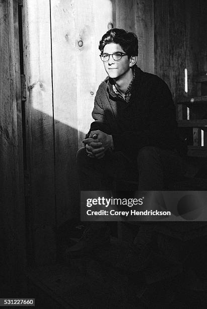 Owen Labrie in the newly constructed sugar house of family friend and supporter Marc McKee while released on bail during appeal on November 9, 2015...