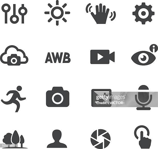 camera control icons - acme series - white-balance stock illustrations