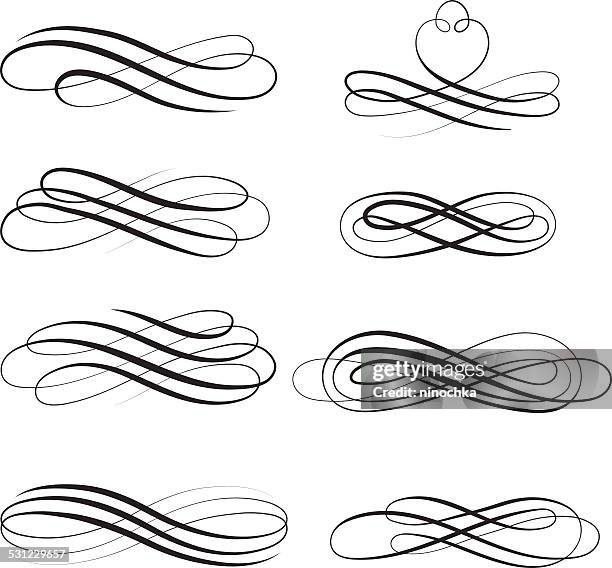 stockillustraties, clipart, cartoons en iconen met vector swirls - kalligrafie