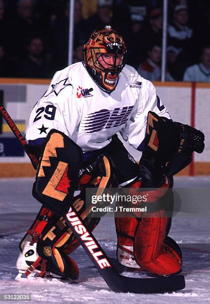 Goaltender Kory Cooper of the Belleville Bulls.