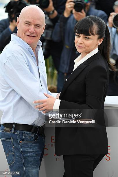 Actress Hayley Squires and actor Dave Johns attend the "I, Daniel Blake" photocall during the 69th annual Cannes Film Festival at the Palais des...
