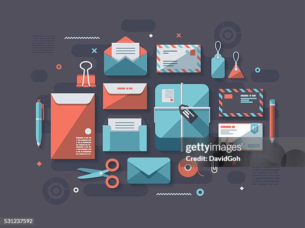 Postal System Visual Postal Services Flat Design Concept High-Res Vector Graphic - Getty Images