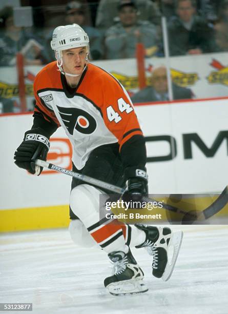 Player Mark Eaton of the Philadelphia Flyers And Player Mark Eaton.