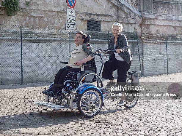 The "Aspasso" bike for people with disabilities unveiled at Velostazione Dynamo on May 10, 2016 in Bologna, Italy.