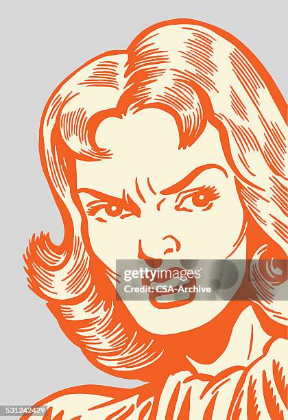 angry woman - frowning stock illustrations