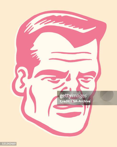 scowling man - man eyebrows stock illustrations