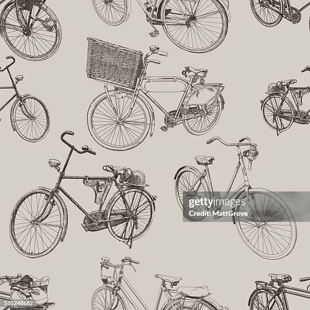 ilustrações de stock, clip art, desenhos animados e ícones de bicicleta repetir - bicicleta vintage