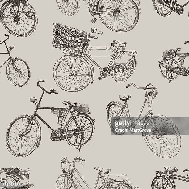 bike repeat - bike vintage stock illustrations