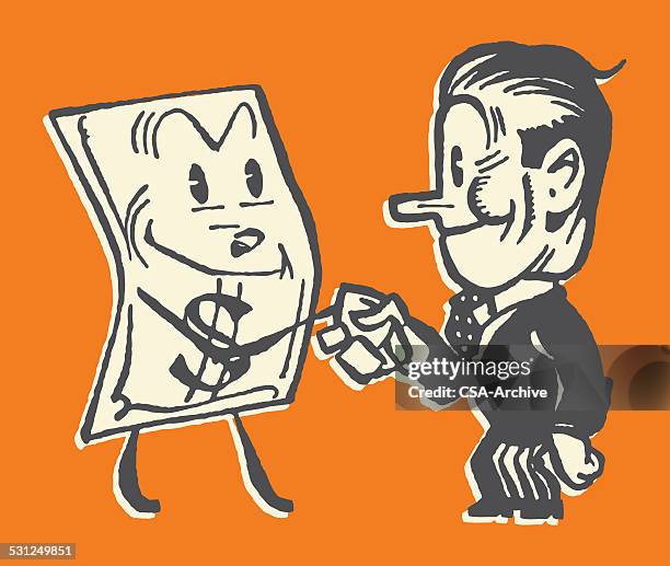 man shaking hands with money - ambassador vector stock illustrations