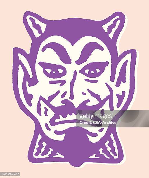 monster mask - devil stock illustrations
