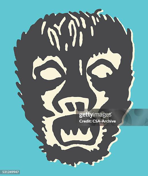 monster mask - werewolf stock illustrations