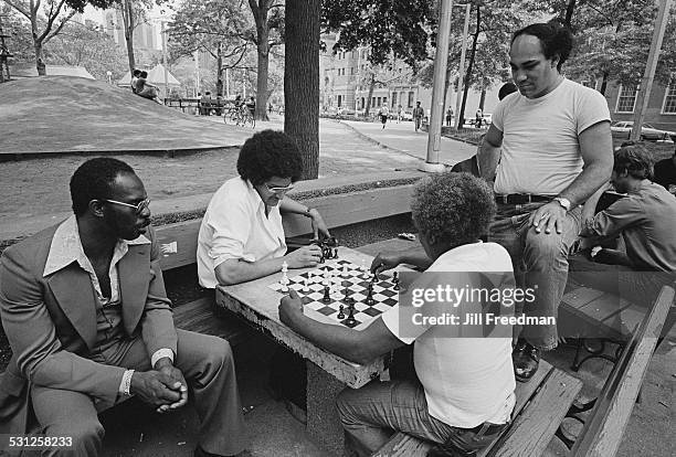 Chess in the park, New York City, circa 1976.