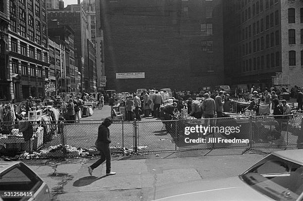 Flea market in New York City, circa 1976.