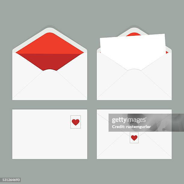 envelope set - note message stock illustrations