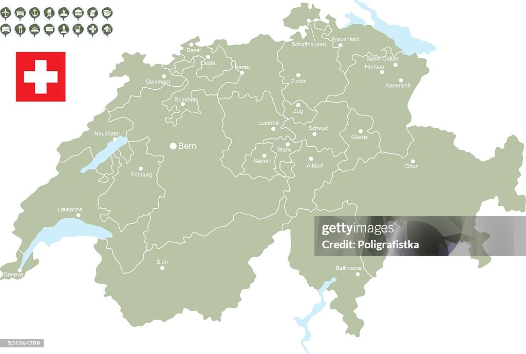 Karte der Schweiz