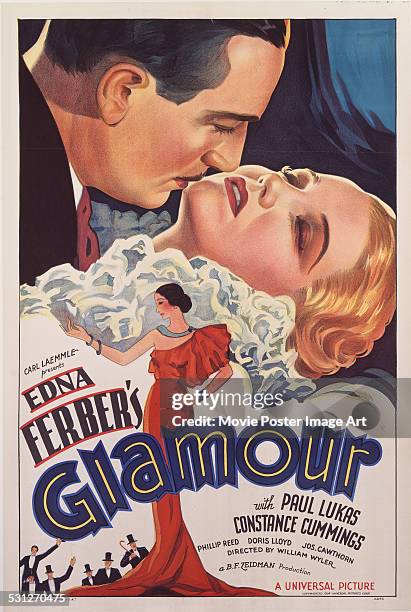 Poster for William Wyler's 1934 drama 'Glamour' starring Paul Lukas and Constance Cummings.