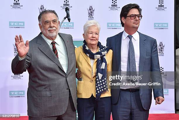 Directors Francis Ford Coppola, Eleanor Coppola and Roman Coppola attend the ceremony honoring Francis Ford Coppola with Hand and Footprint Ceremony...