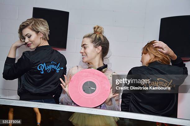 Britt Linn, Chelsea Leland and Gia Marie attend as Playboy makes its NewFronts debut on May 13, 2016 in New York City.