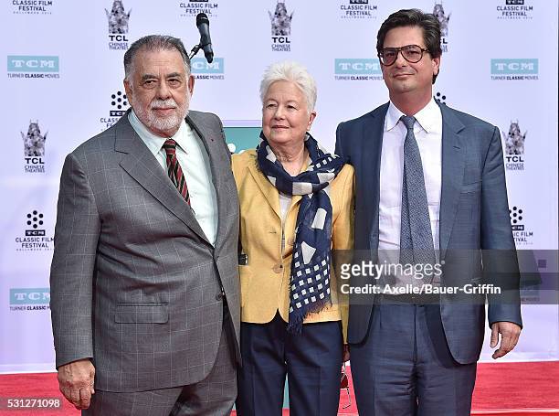 Directors Francis Ford Coppola, Eleanor Coppola and Roman Coppola attend the ceremony honoring Francis Ford Coppola with Hand and Footprint Ceremony...