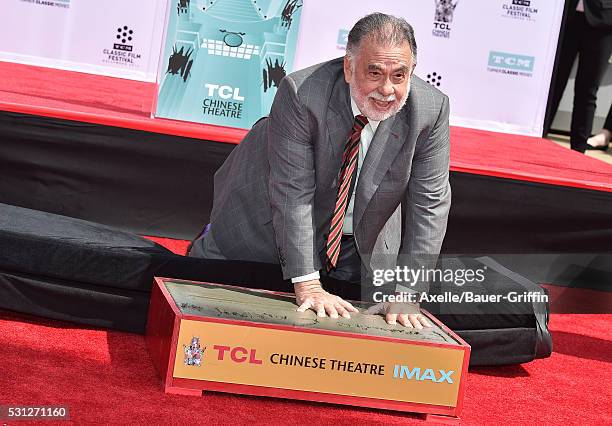 Director Francis Ford Coppola is honored with Hand and Footprint Ceremony at TCL Chinese Theatre IMAX on April 29, 2016 in Hollywood, California.