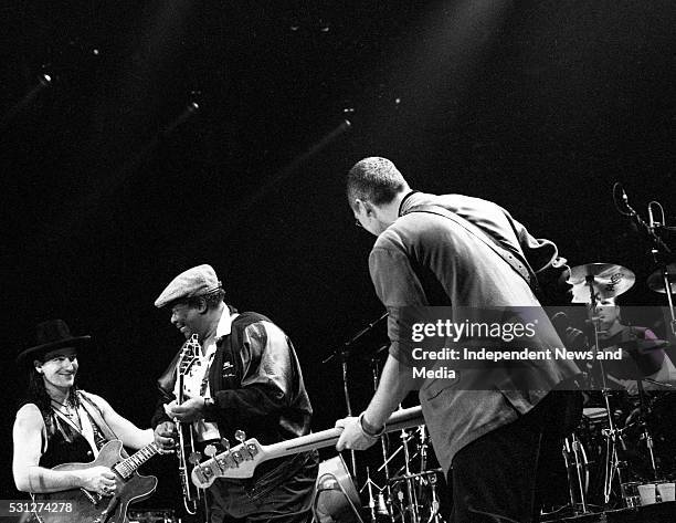 Bono, BB King, Adam Clayton and Larry Mullen Jr on stage at The Point, 26/12/89 for U2's 'Lovetown Tour' of 1989. B.B. King, the legendary blues...