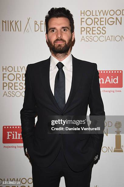 Andrea Iervolino attends The Hollywood Foreign Press Association Honour Filmaid International party during The 69th Annual Cannes Film Festival on...