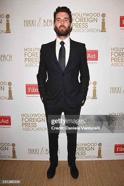 Andrea Iervolino attends The Hollywood Foreign Press Association Honour Filmaid International party during The 69th Annual Cannes Film Festival on...