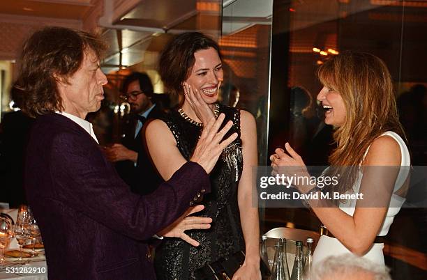 Sir Mick Jagger, Rebecca Hall and Jemima Khan attend The 8th Annual Filmmakers Dinner hosted by Charles Finch and Jaeger-LeCoultre at Hotel du...