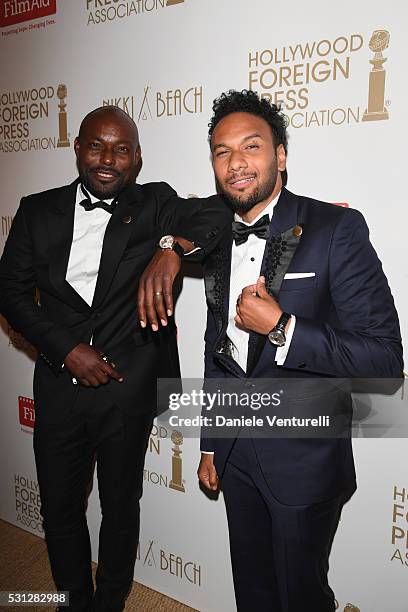 Jimmy Jean-Louis and Yassine Azzouz attend The Hollywood Foreign Press Association Honour Filmaid International party during The 69th Annual Cannes...